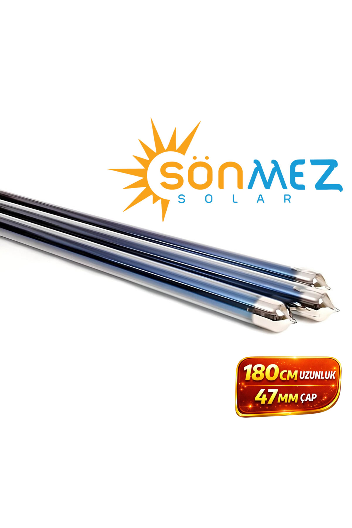 SÖNMEZ Solar 24 Adet 180 Cm Vakum Cam Tüp (VAKUM TÜPLÜ GÜNEŞ ENERJİSİ CAMI)