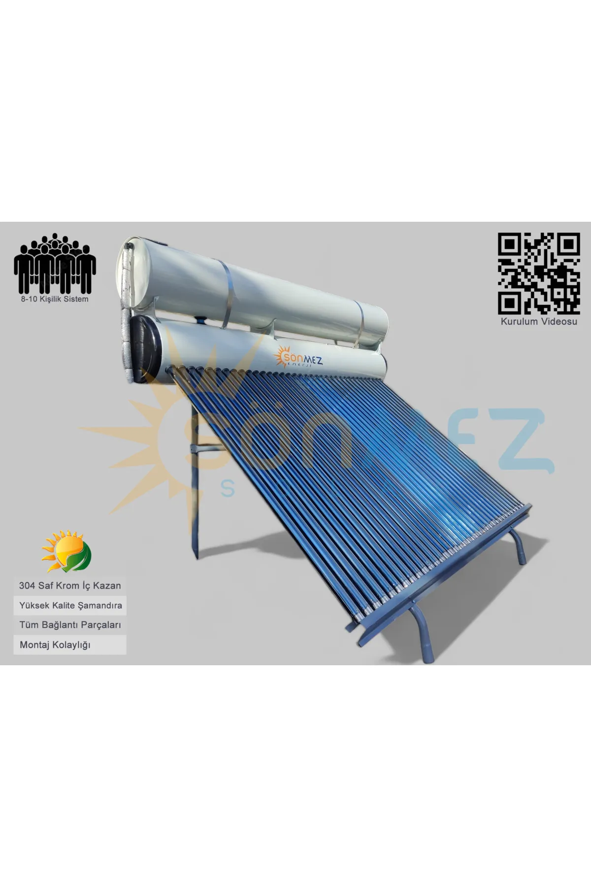 Sönmez Solar Enerji 30x Vakum Tüplü Güneş Enerji Sıcak Su Sistemleri